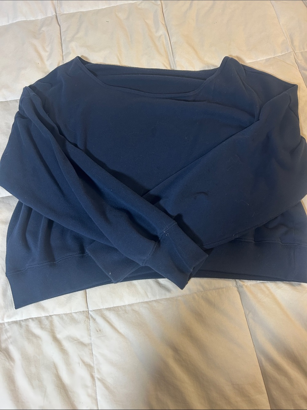 Hollister Navy Off-the-Shoulder Sweater